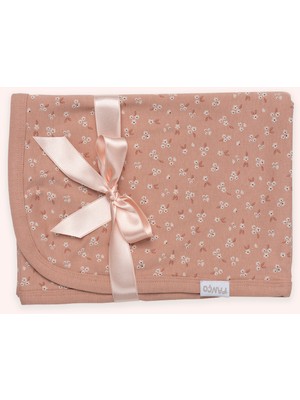 Kız Bebek 80*80 Çiçek Baskılı Gül Battaniye