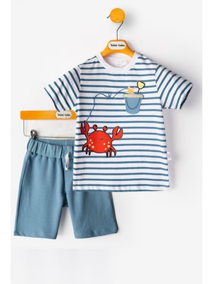 Yengeç Şortlu Erkek Bebek Alt Ust Takım Erkek Bebek Takım Ikili Erkek Çocuk Takım Erkek Bebek Giyim