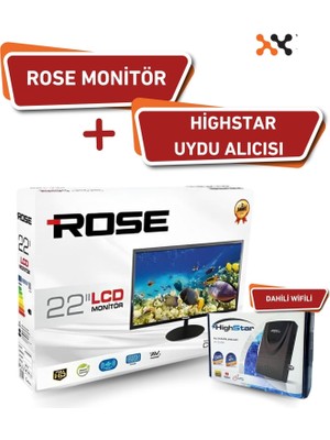 Rose 22" 55 Ekran Karavan - Tekne - Yat LCD Monitör Tv ve Highstar Dahili Wifili Uydu Alıcısı