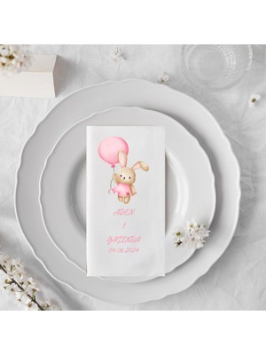 Hanova Creative Baskılı Söz Düğün Nişan Doğum Günü Özel Gün Peçetesi Sunum Peçetesi 20 Adet