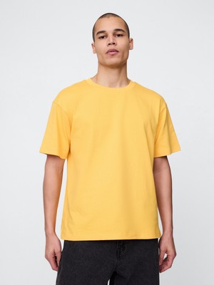 Erkek Sarı Gap Logo Oversize T-Shirt