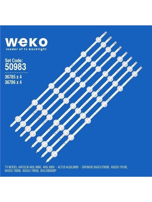 Weko Grundig 65GCU7900B 65'' Inç 8 Adet Tv LED Bar