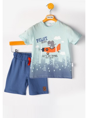 Dinazor Erkek Bebek Alt Ust Takım Şortlu Erkek Bebek Takım Ikili Erkek Çocuk Takım Erkek Bebek Giyim