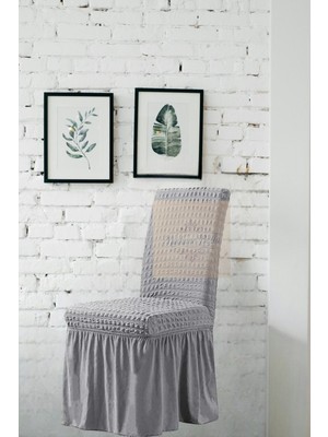 1 Adet Bürümcük Etekli Likralı Esnek Yıkanabilir Sandalye KILIFI,45X45X60 Ölçüde Sandalye Örtüsü
