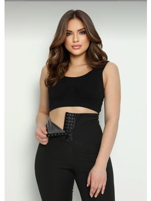 Yoyyo Group YOYYO Kadın Süper Yüksek Bel Siyah Sauna Termal Tayt Toparlayıcı Dar Paça Özelliği ile Günlük Kullanım