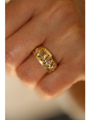 14 Ayar Altın Taşsız Kalemli Anne Yüzük 5