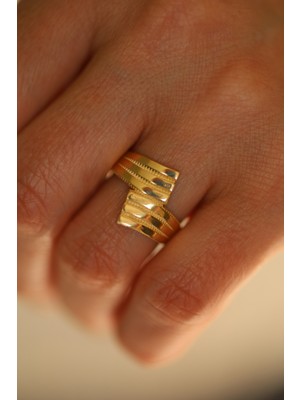 14 Ayar Altın Trabzon Desenli Yüzük