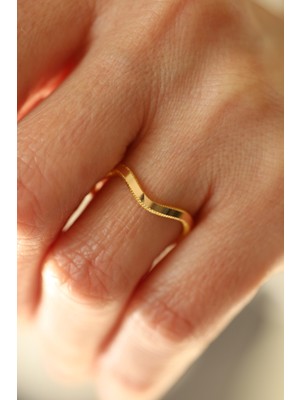 14 Ayar Altın Zikzak Ajda Yüzük