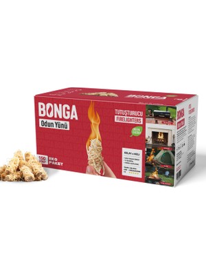 Mangal ve Barbekü Tutuşturucu 150 Adet 2000 gr - Jel ve Çıra Alternatifi Doğal Odun Yünü