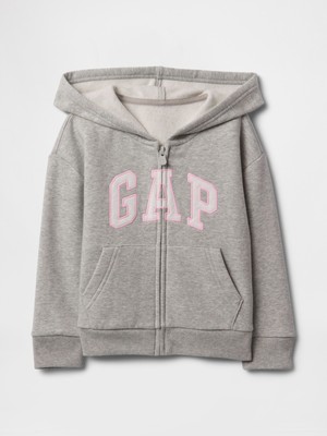 Gap Kız Bebek Gri Gap Logo Fermuarlı Kapüşonlu Sweatshirt
