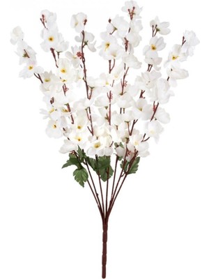 Yapay Çiçek Bahardalı Japon Kiraz Çiçeği 7 Dallı 57 cm  Beyaz