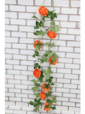 Yapay Sarmaşık Yapay Çiçek Güllü 200  cm  Turuncu