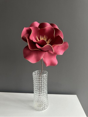 El Yapımı Dekoratif Büyük Boy Yapay Manolya-Vazo Çiçeği