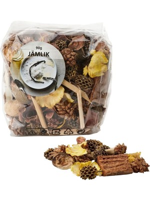 Hindistan Cevizi Esintili Vanilya Kokulu Kurutulmuş Çiçek Dekoratif Kokulu Süs Potpuri