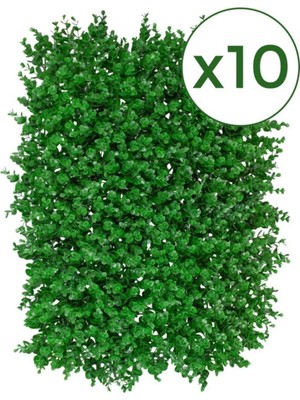 10 Adet Duvar Uygulaması Yapay Şimşir Yeşillik 40*60  cm