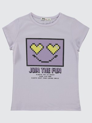 Civil Girls Kız Çocuk Tişört 6-9 Yaş Nazik Lavanta