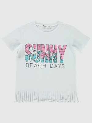 Civil Girls Kız Çocuk Tişört 2-5 Yaş Beyaz