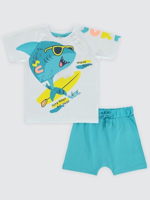 Civil Baby Erkek Bebek Şortlu Takım 6-18 Ay Beyaz