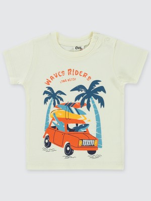 Civil Baby Erkek Bebek Tişört 6-18 Ay Krem