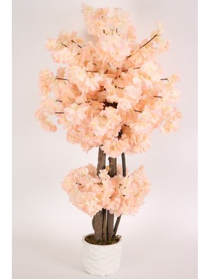 Alçı Saksıda Yapay Bahar Dalı Ağacı 105  cm  Somon Ypcck