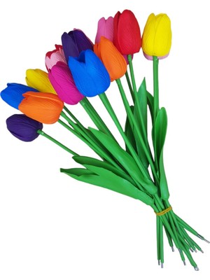 Yapay Islak Lale Rengarenk Demeti 10 'lu