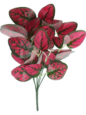 Plastik Bitki Yaprak Demeti 32  cm  Yeşil-Kırmızı