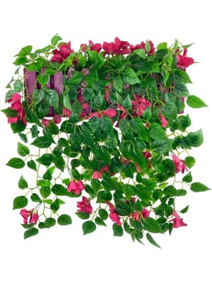 Yapay Çiçek Fuşya Begonvil Li Mor Çit Balkon Saksısı 55*35 cm  70 cm  Sarkar