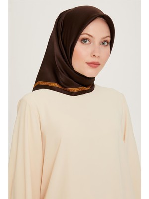 Armine Klasik Desenli Twill Saf İpek Eşarp 9261D 07 52