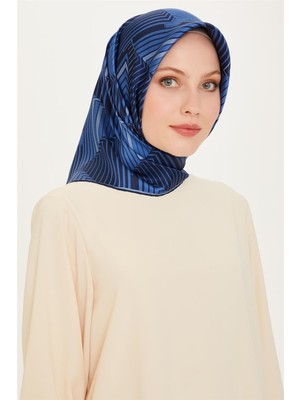Armine Geometrik Desenli Twill Saf İpek Eşarp 9218D 83 85