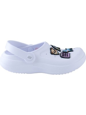 Skechers 111519-Wht Foamies Pup Celebration Kadın Beyaz Spor Terlik