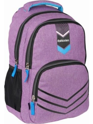 Su Itici Kumaş 3 Bölmeli Okul Sırt Çantası Rlx2051-Mor