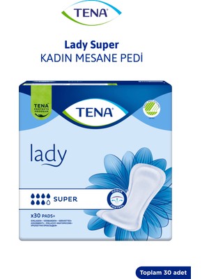 TENA Lady Super Kadın Mesane Pedi 7 Damla, 30'lu