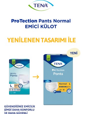Tena Proskin Pants Normal Emici Külot, Büyük Boy (L), 5.5 Damla, 30'Lu 2 Paket 60 Adet
