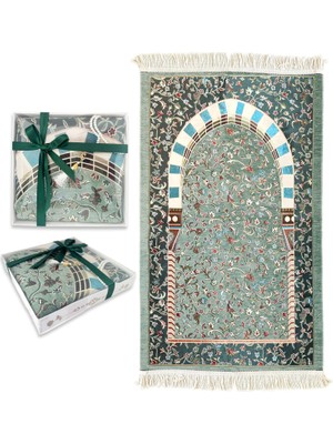 Arabic Mescid-I Nebevi Ravza Şönil Seccade Set