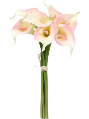 Yapay Calla Galla Gala Çiçeği Beyaz - Pembe 35  cm .