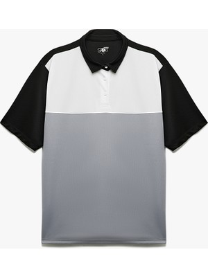 Koton Kısa Kollu Polo Yaka Renk Bloklu Oversize Spor Tişört