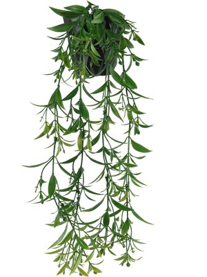 Yapay Çiçek Elmas Saksıda Yeşil Rosemary Biberiye Sarkıtı