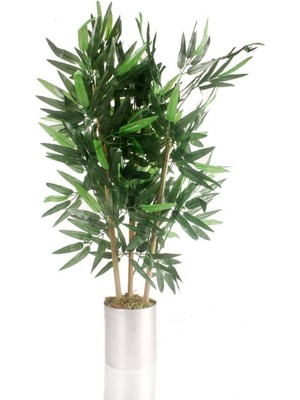 Yapay Çiçek Yapay Bambu Ağacı Paslanmaz Aleminyum Saksılı 80 cm