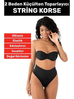 Özel Üretim Iz Göstermez Kaymaz 2 Beden Incelten   Dikişsiz String Korse