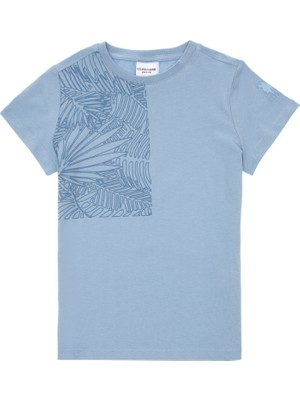 U.S. Polo Assn. Erkek Çocuk Mavi Bisiklet Yaka Tişört 50307172-VR036