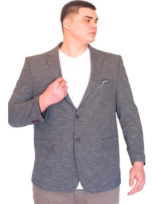 Mode Xl Büyük Beden Erkek Klasik Blazer Ceket Brıtanya 23028 Koyu Gri