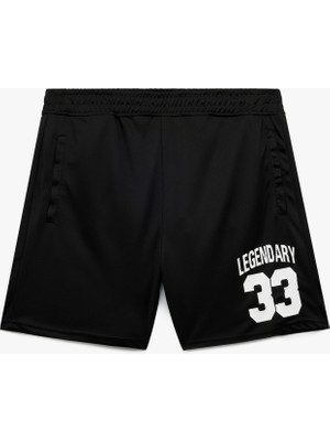 Koton Baskılı Cep Detaylı Beli Lastikli Oversize Spor Şort