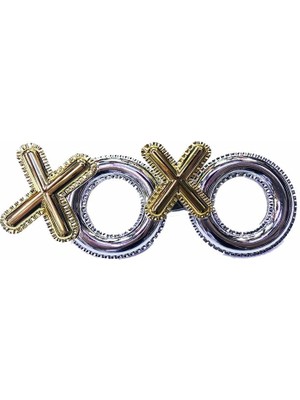 Gümüş Renk Xoxo Yazılı Parti Gözlüğü 17X7 cm