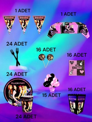 24 Kişilik Blackpink Temalı  x l Paket - Doğum Günü Parti ve Eğlenceli Etkinlikler