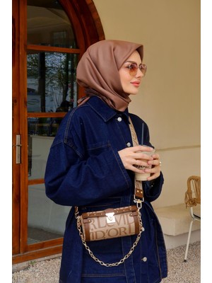 K.kahve Çift Taraflı Twill Ipek Eşarp