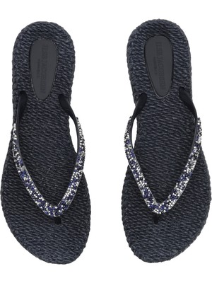 Ilse Jacobsen Dark Indigo CHEERFUL03G - Mavi Taşlı Parmak Arası Terlik