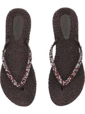 Ilse Jacobsen Prune CHEERFUL03G - Kahverengi Taşlı Parmak Arası Terlik