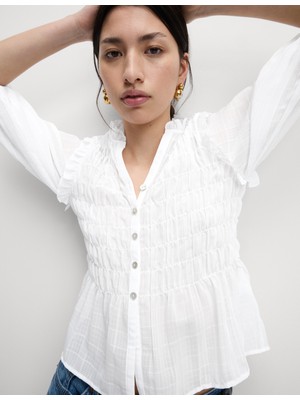 Marks & Spencer Düğmeli Uzun Kollu Bluz