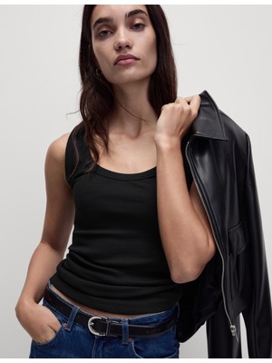 Marks & Spencer Pamuk Karışımlı Ribana Slim Fit Atlet