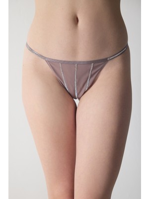 Taşlı String Tül Külot